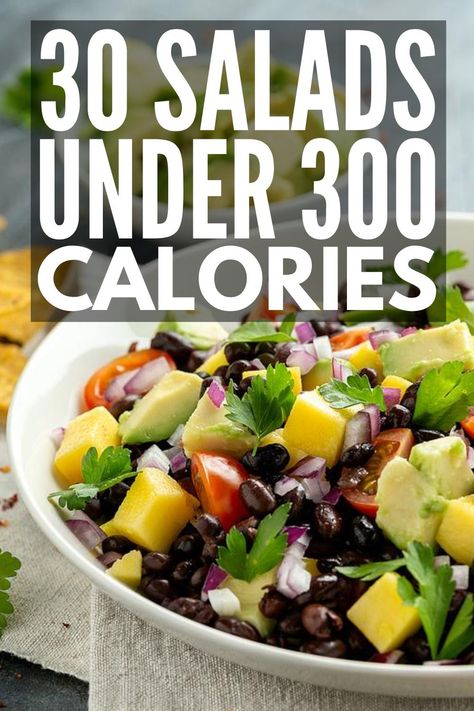 Simple Healthy Salads Clean Eating, Healthy Salad Ideas Low Calories, 400 Calorie Salads, 200 Calorie Salad, 300 Calorie Salads, 500 Calorie Salads, Salads Under 400 Calories Lunch Recipes, Salads Under 300 Calories, Light Calorie Meals