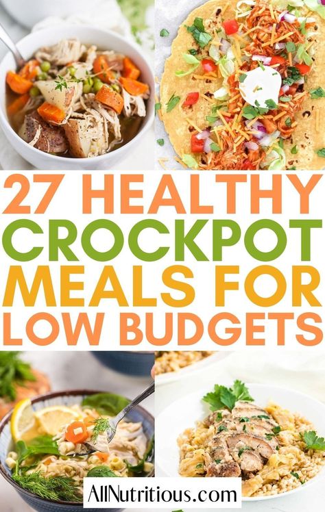 You can easily enjoy more nutritious and delicious meals with your family this week when you use your crockpot to make these cheap crockpot recipes. These super easy crockpot dinners will help you save more money on groceries and help your family eat healthier. 4qt Crockpot Recipes, Super Easy Crockpot Dinners, Cheap And Easy Crockpot Meals, Crockpot Clean Eating Recipes, Gluten Free Dinner Crockpot, Cheap Crockpot Dinners, Clean Eating Crockpot Meals, Crockpot Recipes Clean Eating, Cheap Crockpot Meals