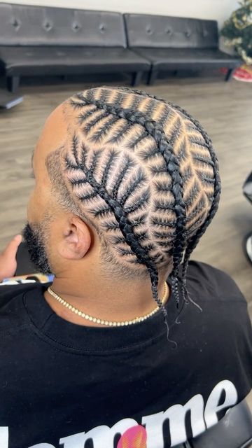 Fishbone Cornrows, Fishbone Braids For Men, Braided Man Bun, Fishbone Braid, Stitch Braids, Cool Braid Hairstyles, Mens Braids, Cool Braids, Mens Braids Hairstyles