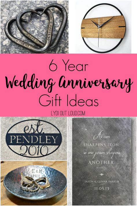 6 year wedding anniversary gift ideas - iron anniversary gifts via @lydioutloud 6 Year Wedding Anniversary, Iron Gifts For Him, 5th Anniversary Gift Ideas, 12 Year Anniversary Gifts, 11 Year Anniversary Gift, 4th Year Anniversary Gifts, Veil Updo, Wedding Anniversary Gift Ideas, Steel Anniversary Gifts