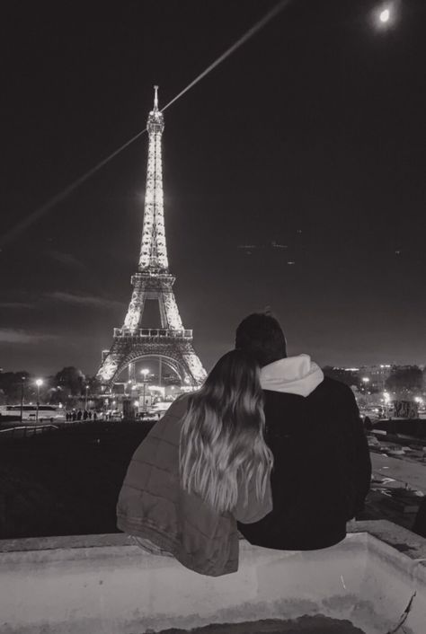 The Eiffel Tower, At Night, Eiffel Tower, Tower, Paris, Black And White, White, Black