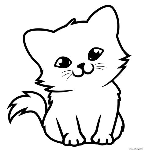 Coloriage adorable petit chaton à imprimer Simple Cat Drawing, Cats Art Drawing, Bible Pictures, Diy Gifts For Friends, Floral Border Design, Cute Animal Drawings Kawaii, Cat Artwork, Simple Cartoon, Dessin Adorable