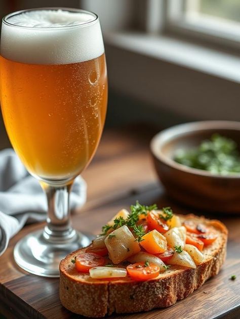 Beer and bruschetta create an exceptional pairing that enhances the flavors of both. The carbonation of pilsners and lagers effectively cuts through the richness of bruschetta, while the bitterness of IPAs offers a stimulating contrast. This culinary combination invites exploration of various beer styles to elevate your dining experience. Bruschetta Toppings, Beer Pairing, Citrus Salad, Wheat Beer, Mozzarella Sticks, Shrimp Cocktail, Cheese Platters, Calamari, Pale Ale