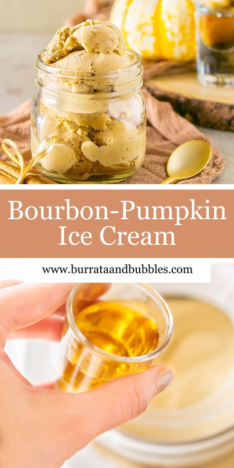 Best Fall Desserts, Fall Ice Cream, Pumpkin Ice Cream Recipe, Bourbon Ice Cream, Love Hands, Pumpkin Ice Cream, Boozy Desserts, Homemade Ice Cream Recipes, Cold Treats