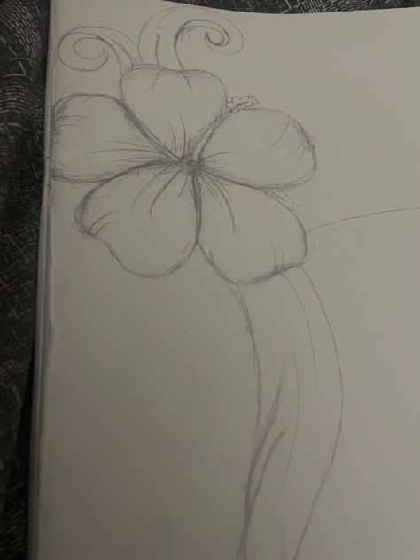 Hisbusic Flower Drawing, Hibiscus Flower Drawing Step By Step, Hawaiian Flowers Drawing, Hibiscus Flower Drawing Simple, Hawaiian Flower Drawing, Hibiscus Flower Drawing, Hawaiian Flower, Hippie Style Clothing, Mural Wall