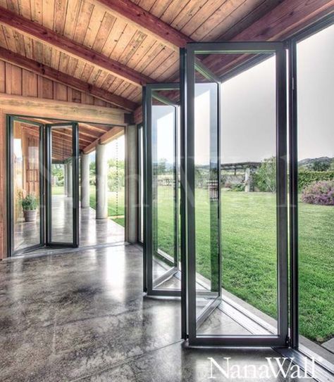 Image detail for -folding-glass-doors Verandah Ideas, Folding Glass Doors, Folding Door, Space Interiors, Floor To Ceiling Windows, Folding Doors, Ceiling Windows, Style At Home, Patio Doors