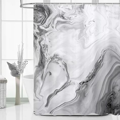 MitoVilla Grey Marble Shower Curtain, Abstract Ombre Fabric Shower Curtains for Modern Bathroom Decor, Luxury Cloth Watercolor Shower Curtain, 72x72 Trendy Shower Curtain, Luxury Bathroom Decor, Ombre Shower Curtain, Purple Bathroom Decor, Marble Shower Curtain, Orange Bathroom Decor, Bathroom Simple, Shower Curtain Modern, Modern Shower Curtain