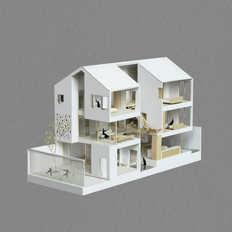 Dekorasi Halloween, Co Housing, Nha Pho, Plan Home, Studio Build, Long House, Narrow House, Architecture Model House, Architectural Model