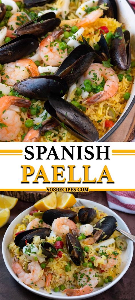 Ever tried a spanish Paella ? You can prepare a delicious traditional Paella with simple ingredients, seasoned meats, shrimp, chicken, vegetables and rice. Authentic Spanish Paella Recipe, Chicken Vegetables And Rice, Easy Spanish Paella Recipe, Traditional Paella, Paella Recipes, Best Sloppy Joe Recipe, Spanish Paella Recipe, Homemade Sloppy Joe Recipe, Paella Recipe Seafood