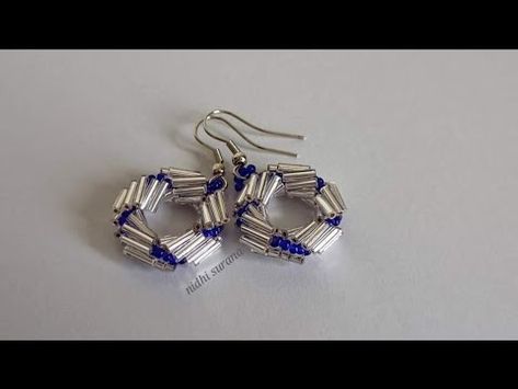 (335) Spiral Earrings with Bugle beads/Jewelry making at home/Aretes Tutorial diy - YouTube Diy Earrings Dangle, Hand Beaded Jewelry, Science Jewelry, Beaded Earrings Tutorials, Beaded Jewelry Necklaces, Wire Jewelry Tutorial, Beaded Bracelets Tutorial, Bead Sewing, Beaded Jewelry Tutorials