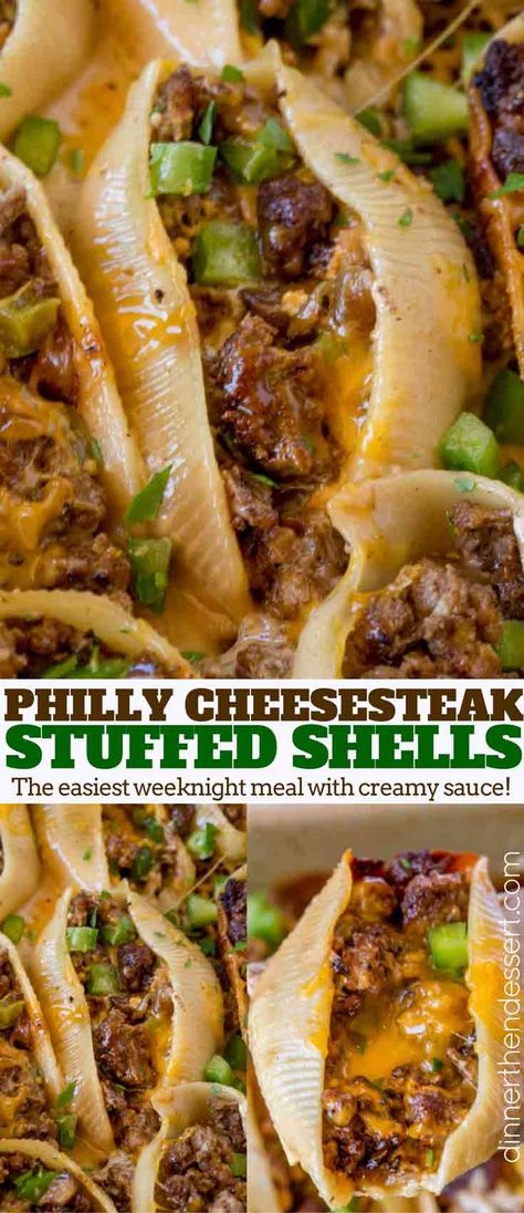 Cheesesteak Stuffed Shells, Shells Stuffed, Philly Cheesesteaks, Ketchup Sauce, Taco Pasta, Pasta Shells, Cheese Steak, Philly Cheese, Stuffed Shells Recipe