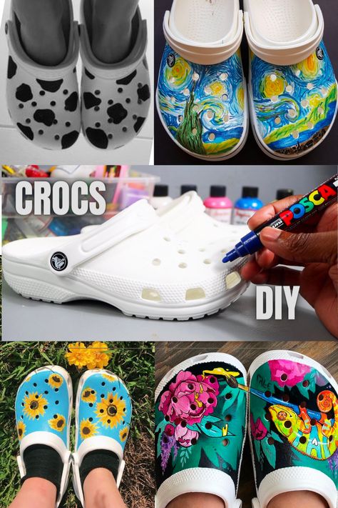 Paint Crocs, Painted Crocs, Crocs Diy, Custom Shoes Diy, Acrylic Spray Paint, Shoes Diy, Diy Shoes, Custom Shoes, Spray Paint