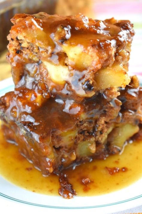 Old-Fashioned Apple Cake with Caramel Sauce - These Old Cookbooks Old Fashioned Apple Cake, Apple Cake With Caramel Sauce, Date Pudding Recipe, Old Fashioned Apple Cake Recipe, Apple Layer Cake, Cake With Caramel Sauce, Caramel Apple Cake Recipe, Date Pudding, Old Cookbooks