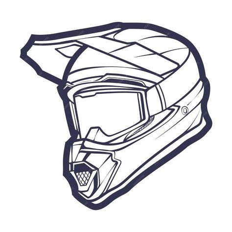 Premium Vector | Line art motorcycle helmet isolated on white background vector illustration Biker Helmet Drawing, Bike Helmet Tattoo, Motorcycle Helmet Drawing, Motorcross Helmet, Motorcycle Helmets Art, Helmet Drawing, Snowmobile Helmets, Helmet Tattoo, Drawing Refrences