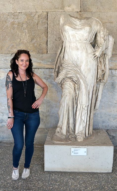 Jennifer standing next to a statue of Aphrodite in Rome, Italy Amphrite Goddess Tattoo, Aphrodite Statue Tattoo, Greek Goddess Tattoo Aphrodite, Aphrodite Tattoo Simple, Aphrodite Tattoo Symbol, Aphrodite Goddess Tattoo, Greek Goddess Tattoo, Aphrodite Tattoo, Carnival Vista