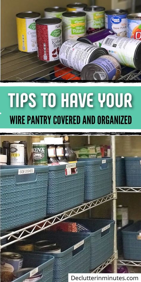 Pantry With Metal Shelving, Wire Shelving Units Kitchen, Pantry Metal Shelving, Metal Shelving Pantry, Kitchen Wire Rack Organization, Wire Shelf Pantry Organization Ideas, Wire Shelving Pantry Organization, Wire Rack Pantry Organization Ideas, Metal Pantry Shelves