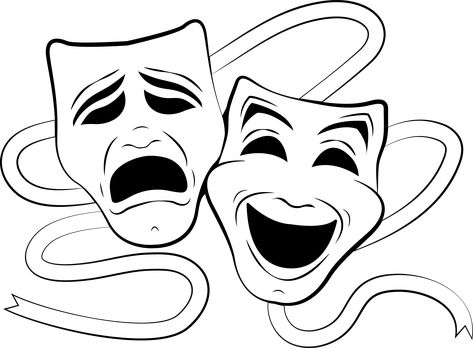 Image result for theatre masks silhouette Theater Mask Tattoo, Theatre Faces, Comedy Tragedy Masks, Laugh Now Cry Later, Sketch Background, Drama Masks, Tragedy Mask, Mask Drawing, Theatre Masks