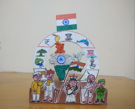 independence day craft with india map,freedom fighters and national symbols India Map Decoration Ideas, Independence Day Model Project, Independence Day Project Ideas, Independence Day Chart Ideas, National Symbols Of India Chart, Republic Day Charts For School, National Symbols Of India For Kids, Republic Day Chart Ideas, Independence Day Chart