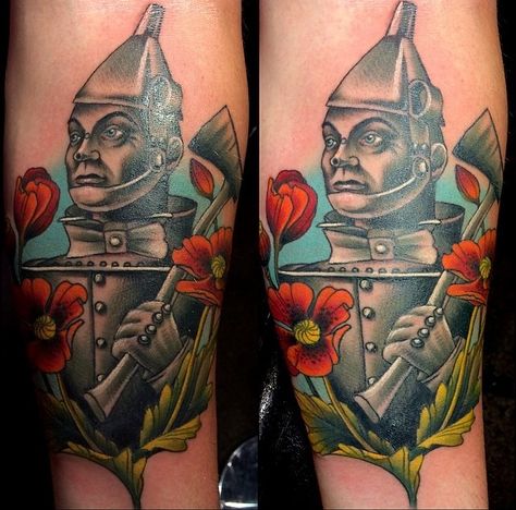 Tin man tattoo Tin Tin Tattoo, Tin Man Tattoo Ideas, Tin Man Tattoo, The Tin Man Wizard Of Oz, Tin Man Drawing Wizard Of Oz, Tin Man Wizard Of Oz, Oz Tattoo, Tin Man, Future Tattoos