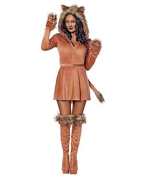 Adult Lioness Dress Costume - Spirithalloween.com Cute Animal Costumes Women, Animal Costumes Women, Lioness Costume, Lion Costume Diy, Fox Halloween Costume, Lioness Dress, Home Halloween Costumes, Halloween Circus, Diy Costumes Women