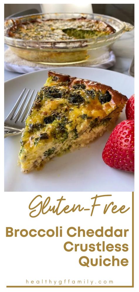 Gf Quiche, Gluten Free Quiche Recipes, Quiche Recipes Crustless, Broccoli Cheddar Quiche, Gluten Free Quiche, Cheddar Quiche, Favorite Breakfast Recipes, Free Lunch, Gluten Free Recipes For Breakfast