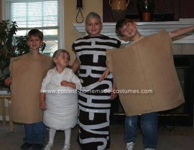 S'more Costume Smores Costume, Smores Halloween, Homemade Smores, Family Costumes For 3, Autumn Projects, Easy Diy Costumes, Homemade Costume, Diy Costumes Kids, Halloween Family