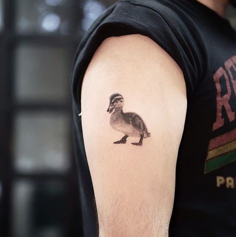 Duck Tattoos, New York Tattoo, Nyc Tattoo, Duck Pins, Upper Arms, Fine Line Tattoos, Tattoo On, Animal Pictures, Tatting