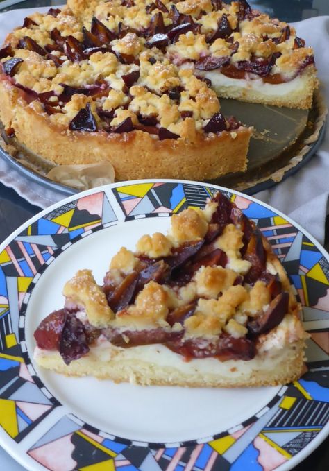 Cake With Pudding, German Plum Cake, Homemade Vanilla Pudding, Fruit Recipes Healthy, German Cake, German Recipes, Plum Cake, Fruit Filling, Vanilla Pudding Mix