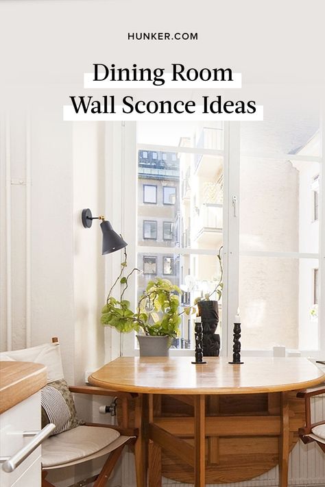 If you're looking to level-up your dining room's design, allow us to put our bid in for these too-often-overlooked lights. Here are some of our favorite wall sconces to make sure your next dinner party is lit. #hunkerhome #wallsconce #diningroom #diningroomlighting #diningroomwallsconce Wall Scones In Kitchen, Dining Room Wall Lighting, Dining Nook Lighting, Sconces In Dining Room, Sconces Dining Room Wall, Sconces Dining Room, Dining Room Lighting Ideas, Dining Sconces, Dining Room Accent Wall