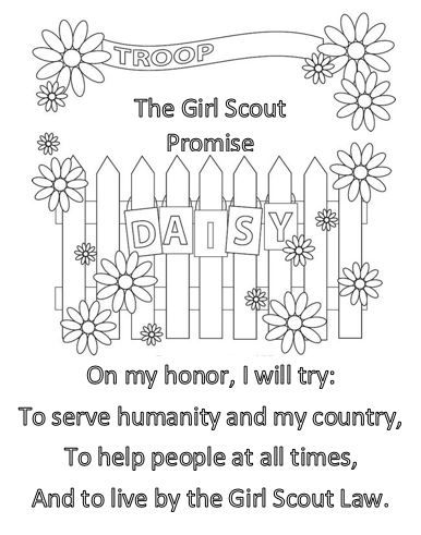 Some of my troop members are substituting humanity for "God" in the Girl Scout promise.  This coloring sheet is for them. Girl Scout Easter Activities, Girl Scout Promise Activities, Girl Scout Daisy Petals Activities, Girl Scout Promise Craft, Daisy Girl Scouts Activities, Girl Scout Daisy Petals, Daisy Activities, Girl Scout Daisy Activities, Girl Scout Meeting Ideas