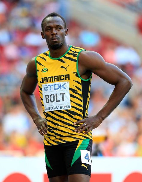 Usain! <3 Usain Bolt, Living Legends, Super Sport, Beautiful Person, Jersey Design, Photo Reference, Track And Field, Character Inspiration, Track