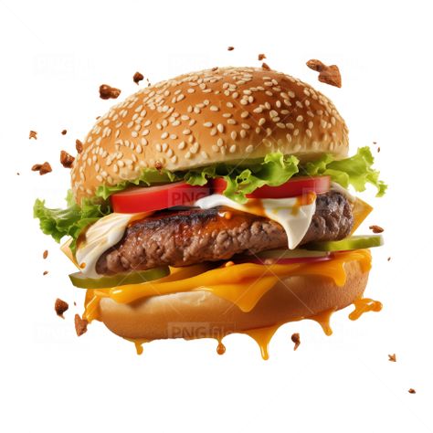 Burger Png, Lettuce Burgers, Hamburgers Grilled, Double Cheeseburger, Burger Press, Unhealthy Diet, High Fat Foods, Hamburger Meat, Delicious Burgers