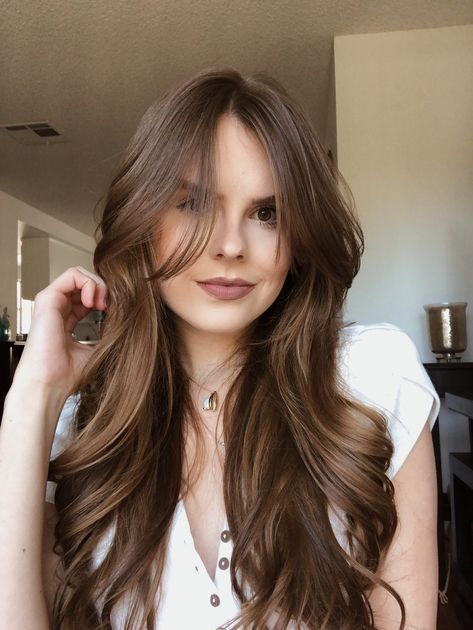 #bangstyle #curtainbangs #hair #hairstyles #haircare #haircut #hairbeauty #hairinspo High Fashion Hair, Messy Ponytail, Long Layered Haircuts, Long Hair With Bangs, Long Layered Hair, Haircuts For Long Hair, Haircuts With Bangs, Curtain Bangs, Long Hair Cuts