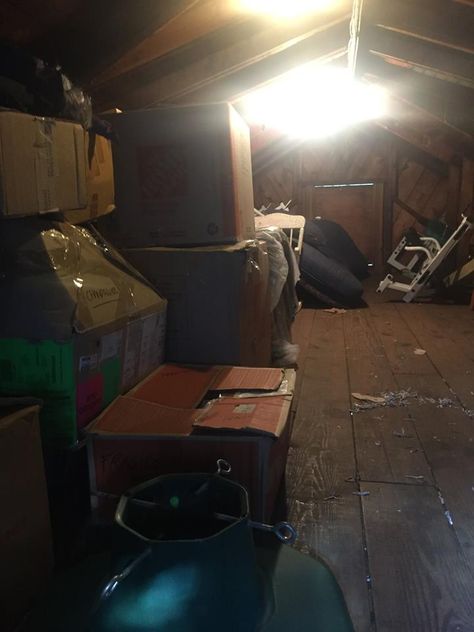 Is you attic space cluttered and inaccessible? Check out these 'before' & 'after' pictures. Contact The Organized Guy and clear out the space and rid yourself of those old and unusable items! #attics #storage #donations #trash #theorganizedguy #hireAorganizer Abandoned Storage Room, Cluttered Attic, Old Attic, Preachers Daughter, Tuck Everlasting, Art Assignments, Fnaf 4, Attic Space, Ap Art