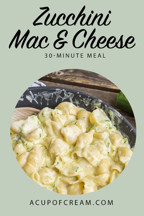 Really simple stove top mac and cheese with added zucchini. Quick and easy weekday dinner that's ready in less than 30 minutes! acupofcream.com Stove Top Zucchini, Stove Top Mac And Cheese, Easy Weekday Dinners, Weekday Dinner, Stuffed Pasta Shells, Summer Squash, 30 Minute Meals, Mac And Cheese, Main Dish