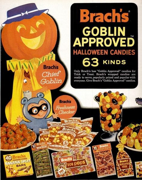 Brachs Candy, Halloween Candies, Halloween Ice Cream, Vintage Halloween Images, Halloween Retro, Vintage Food, Retro Advertising, Vintage Candy, Halloween Vintage