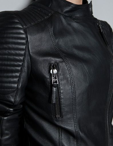 ZARA LEATHER BIKER JACKET WITH PADDED SHOULDERS Black Pixel, Organization Xiii, Melinda May, Nate River, Wayne Family, Selina Kyle, Black Canary, Agents Of Shield, The Embrace