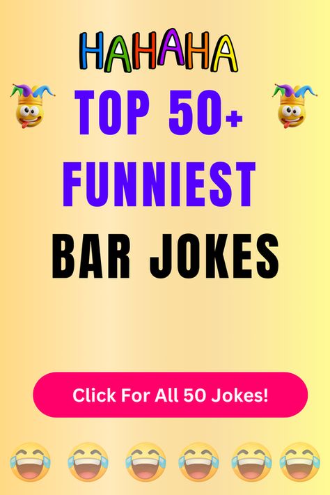 Check Out The Top 50+ Funny Bar Jokes And Puns. Click For All 50+ Hilarious Bar Jokes! Bar Jokes Hilarious, Pun Jokes Hilarious Humor, Crab Puns, Party Jokes, Bar Jokes, Jokes And Puns, Wednesday Humor, Seafood Diet, Cocktail Waitress