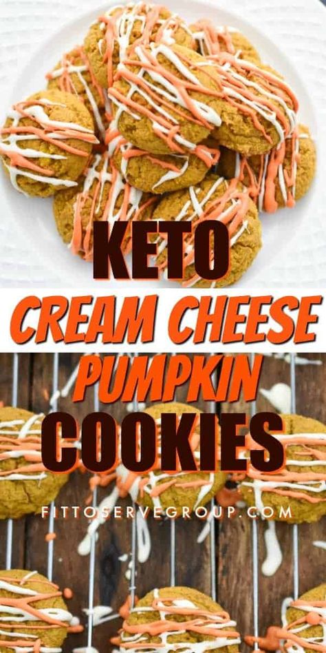 Keto Pumpkin Cookies, Cream Cheese Pumpkin, Low Carb Pumpkin Recipes, Tartiflette Recipe, Keto Cream Cheese, Recipe Low Carb, Cookies Healthy, Keto Cream, Pumpkin Spice Cookies