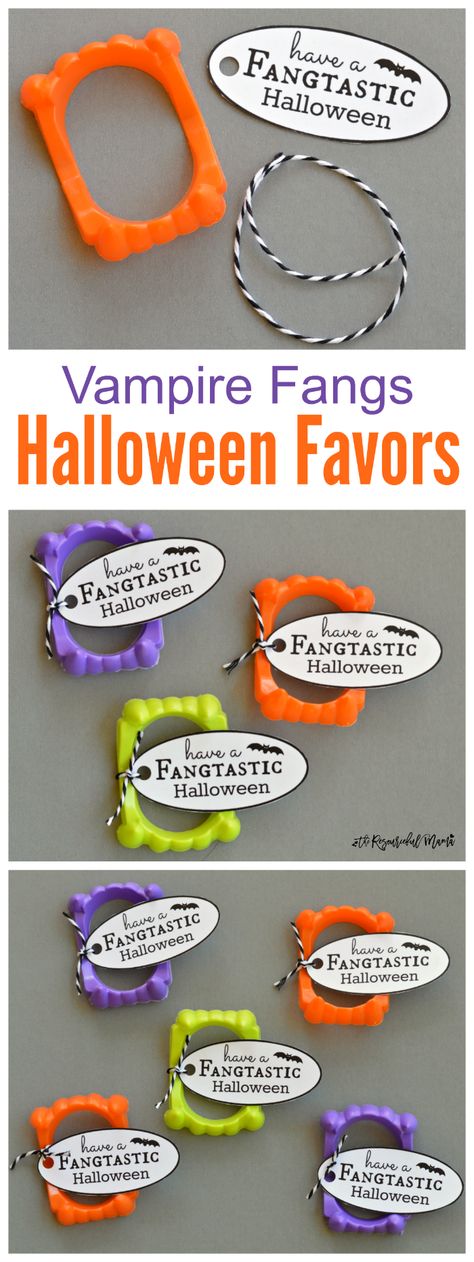 Turn plastic vampire fangs into a simple, inexpensive, and non-candy Halloween favor with this fun printable tag for class parties and trick-or-treaters. Vampire Teeth Halloween, Fangs Halloween, Halloween Papercraft, Halloween Teeth, Class Treats, Classroom Halloween, Halloween Class Party, Halloween Favor, Class Gifts