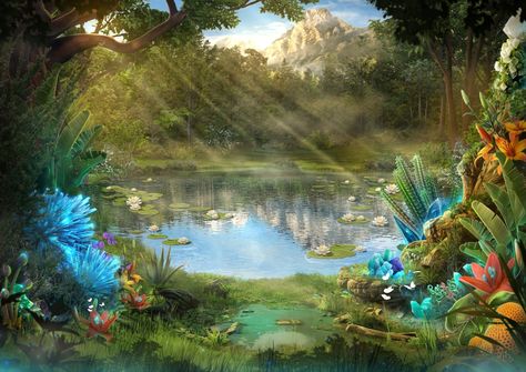 Anime Places, Fantasy Background, New Background Images, New Backgrounds, Aesthetic Colors, Fantasy Artwork, Fantasy Landscape, Dream Garden, Gacha Life