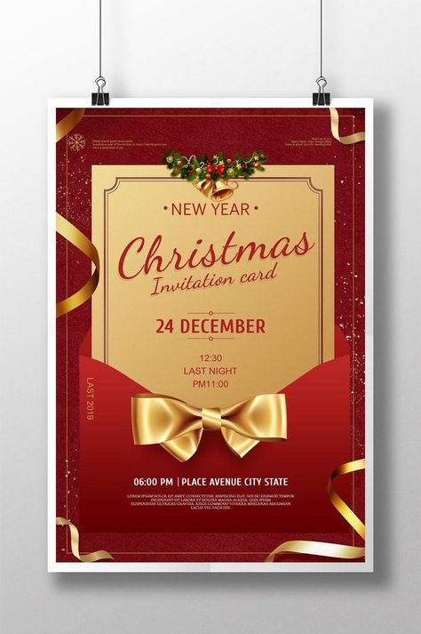 Ideas Cena, Red Christmas Party, Christmas Card Invitation, Christmas Banquet, Invitation Card Format, Christmas Invitation Card, Halloween Party Night, Science Club, Christmas Flyer