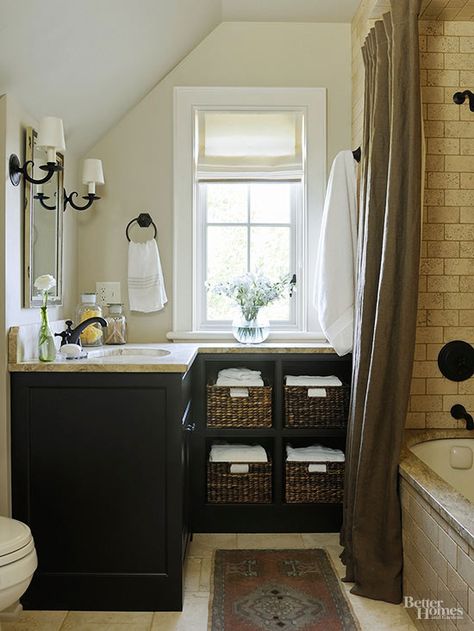 Make a Small Bath Look Larger L Shaped Bathroom Vanity, L Shaped Vanity, L Shaped Bathroom, Small Half Bathrooms, Tiny Luxury, Bath Luxury, Tiny Bath, Square Bath, Bathroom Remodel Cost