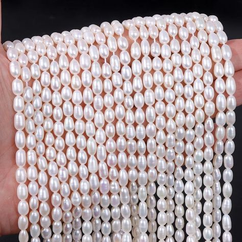 AAA White 100% Natural Pearl Beads Freshwater Rice Shape Pearl Beads For Jewelry Making DIY Bracelet Necklace 6-8mm Accessories Pearl Jewelry Wedding, Jewelry Pearl, Necklace Accessories, Natural Pearl, Special Jewelry, Diy Bracelet, Beads For Jewelry Making, Beads For Jewelry, Natural Pearls