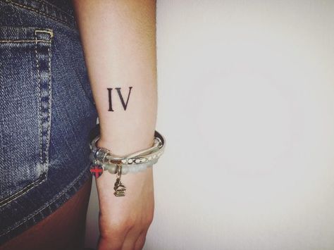 Iv Tattoo, Roman Numeral 4, Roman Tattoo, Roman Numeral Tattoo, Numeral Tattoo, Roman Numeral Tattoos, 4 Tattoo, Tattoo Cover, Tattoo Cover-up