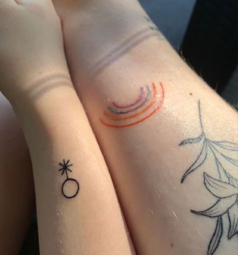 Nonbinary Symbol Tattoo, Queer Tattoos Men, Nonbinary Tattoo Ideas, Non Binary Tattoo Ideas, Gender Tattoo, Non Binary Tattoo, Nonbinary Tattoo, Binary Tattoo, Trans Tattoo