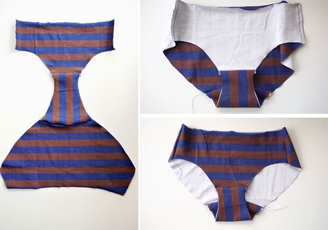 Tutorial: Sewing Panties | verypurpleperson Easy to read tutorial about making panties from any fabric !   You could easily make them by making a pattern from your own favorite pair ! Syprosjekter For Nybegynnere, Pola Bra, Cardigan Til Baby, Celana Boxer, Types Of Clothing, Projek Menjahit, Diy Sy, Tutorial Sewing, Sewing Lingerie