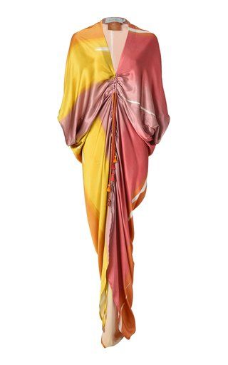 Kaftan Designs, Mode Kimono, Silk Maxi, Milan Fashion Weeks, Silk Maxi Dress, Tie Dye Dress, Dyed Dress, Abayas Fashion, Casual Clothes