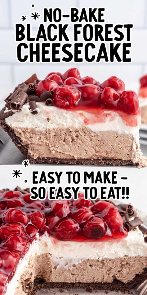 Cold Cake Recipes No Bake, Easy No Bake Cake Recipes, Easy Family Dessert Ideas, Black Forest Recipes Desserts, Black Forest Dessert Ideas, Black Forest Desserts, Springform Pan Recipes Desserts, Black Forest Cake Recipe Easy, Black Forest Recipe