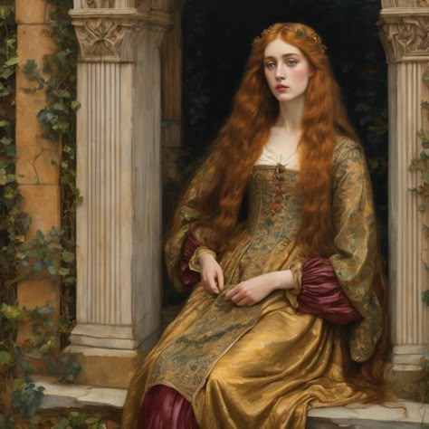 Sansa Stark Aesthetic, Stark Aesthetic, Medieval Princess, Pre Raphaelite Art, Medieval Paintings, Baroque Painting, Medieval Woman, Sansa Stark, Pre Raphaelite